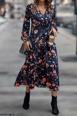CUPSHE Final Destination Belted Floral Print Maxi Dress