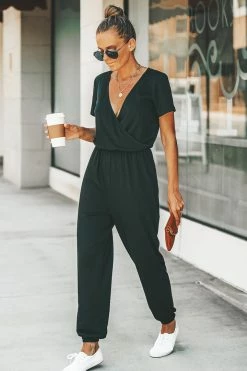 CUPSHE Clothing Danica V-neck Maxi Short Sleeve Jumpsuit
