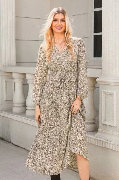 CUPSHE Vitoria Belted Leopard Print Maxi Dress
