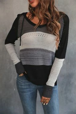 Deals π CUPSHE Caris Striped Drawstring Hood Sweater Clothing π 11 CUPSHE Caris Striped Drawstring Hood Sweater Clothing