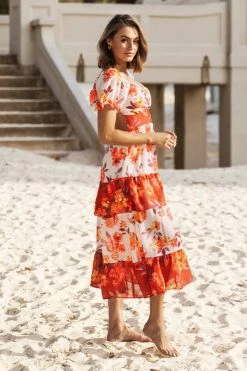 CUPSHE Lilac Dreams Bubble Sleeve Backless A-Shape Dress Clothing