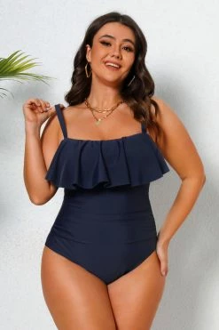 CUPSHE One Pieces Ruffles Classic Leg Plus Size One Piece Swimsuit