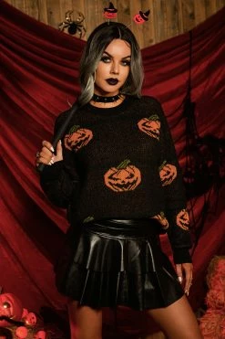 CUPSHE Witch Please Jack-O'-Lantern Oversized Sweater