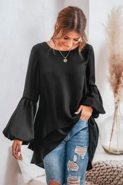 CUPSHE Delta Trumpet Sleeve Longline Hem Tops