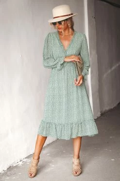 CUPSHE Addison Ditsy Floral Print Chiffon Midi Dress Dresses Best Sellers