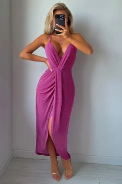 CUPSHE Clothing Roman Holiday Plunging V-Neck Ruched Maxi Dress