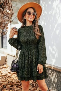 CUPSHE Cosette Leopard Tiered Flounce Dress Clothing