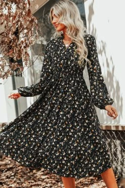 CUPSHE Dancing Flowers Ditsy Floral A-Line Dress Clothing