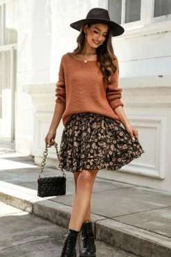 CUPSHE Emberly Floral Print Smocked Mini Skirt