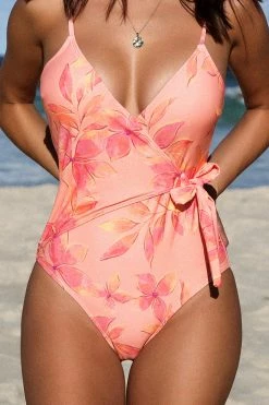 Hot Sale 🔥 CUPSHE Luminescent Surplice Side Tie One Piece 🩱 Swimsuit One Pieces ❤️ 9 CUPSHE Luminescent Surplice Side Tie One Piece Swimsuit One Pieces