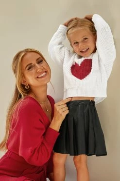 CUPSHE Clothing Starlight Toddler Girls Heart Graphic Sweater