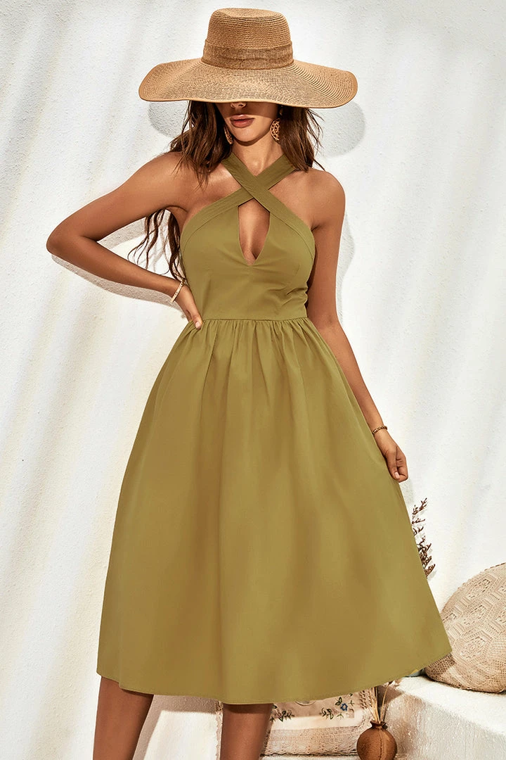 Buy โค๏ธ CUPSHE Crystal Wide Straps A-Shape ๐ Dress ๐ 6 CUPSHE Crystal Wide Straps A-Shape Dress