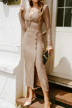 CUPSHE Feel The Flame Twist-Front Midi Dress Clothing