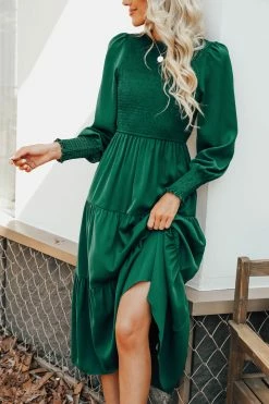 CUPSHE Clothing Anastasia Smocked Long Sleeve Maxi Dress