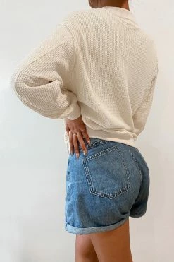 CUPSHE Nevaeh Cream Drop Shoulder Sweater