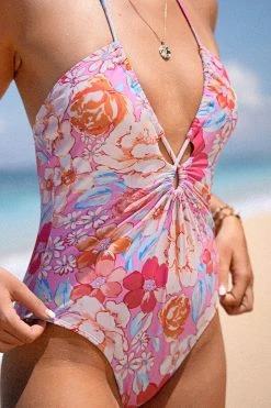CUPSHE Summer Of Love Plunge Tunnelled One Piece Swimsuit