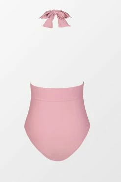 CUPSHE One Pieces Bianca Dusty Pink Plunge Halter Tummy Control One Piece Swimsuit