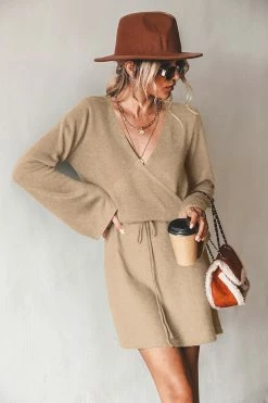 CUPSHE Evelina Drawstring Sweater Dress Clothing