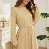 CUPSHE Aiyana Drop Shoulder Elastic Waist Dress Clothing