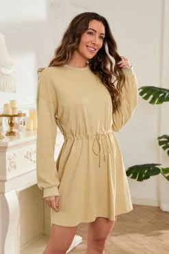 CUPSHE Aiyana Drop Shoulder Elastic Waist Dress Clothing