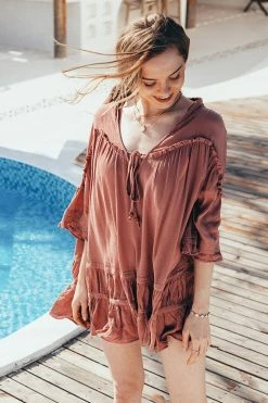 CUPSHE Dresses Best Sellers Four Mile Beach Dolman Sleeve Ruffle Shift Dress