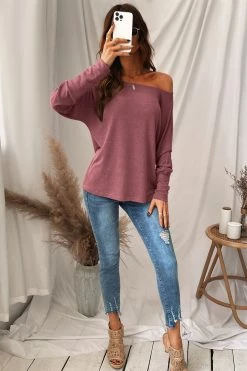 CUPSHE Clothing Sunset One-Shoulder Long Sleeve Top