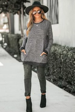 CUPSHE Clothing Dorothy Heathered Knit Pullover