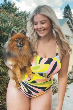 CUPSHE Palm Beach Nights Square Neck Plus Size One Piece Swimsuit One Pieces