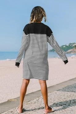 CUPSHE Katharine Stripe Round-neck Tunic Dress