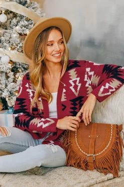 CUPSHE Clothing Edie Geo Print Open-Front Cardigan