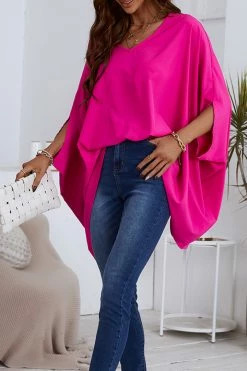 CUPSHE Clothing V-neck Short Sleeve Loose Waisted Top