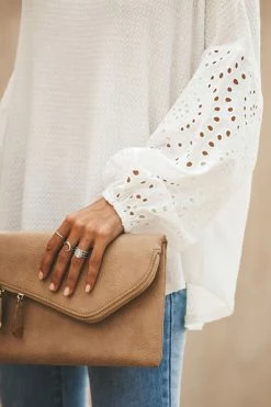 CUPSHE Loose Round Neck Long Sleeve Top Clothing