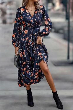 CUPSHE Final Destination Belted Floral Print Maxi Dress
