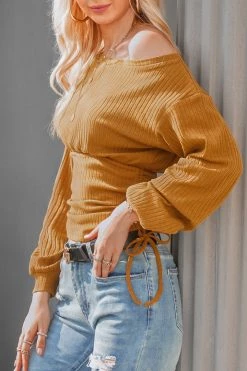 CUPSHE Clothing Firework Ribbed Ruched Drawstring Top