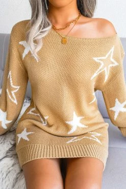 CUPSHE Shine On U Star Sweater Dress Clothing