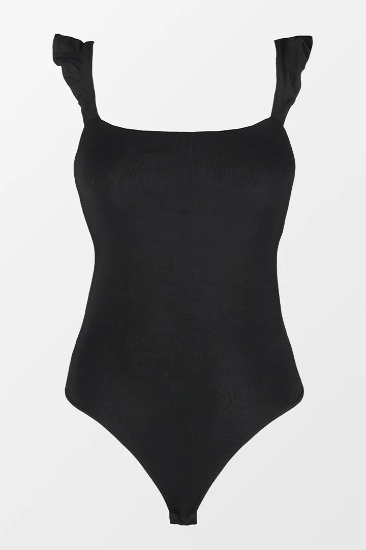 Budget ✔️ CUPSHE Clothing Jaylin Square Neck Middle-cut Ruffled Bodysuit ⭐ 5 CUPSHE Clothing Jaylin Square Neck Middle-cut Ruffled Bodysuit