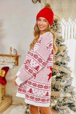 CUPSHE Clothing Dear Santa Fair Isle Sweater Dress