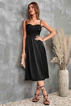 CUPSHE Leticia Thin Straps Ruching Slip Dress