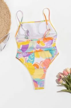 CUPSHE One Pieces Luminescent Belted O Ring Square Neck One Piece Swimsuit