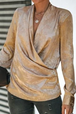 CUPSHE Adventure Games Floral Print Satin Wrap Top