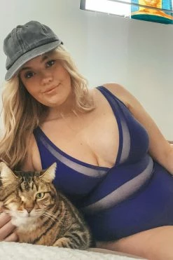 CUPSHE Summer Dreaming Plunge Mesh Plus Size One Piece Swimsuit One Pieces