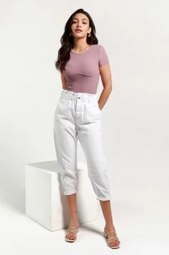 CUPSHE Angelica Round Neck Short Sleeve Cheeky Bodysuit