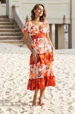 CUPSHE Lilac Dreams Bubble Sleeve Backless A-Shape Dress Clothing