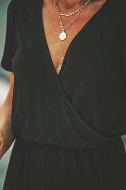 CUPSHE Clothing Danica V-neck Maxi Short Sleeve Jumpsuit