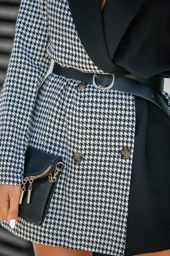 CUPSHE Keira Houndstooth Two-Tone Blazer Clothing