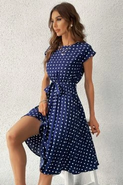 CUPSHE Dresses Best Sellers Lillie Round Neck Dots A-shape Dress
