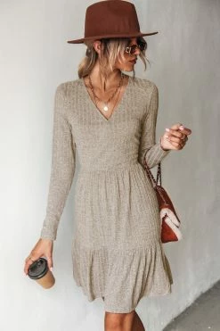 CUPSHE Nedra Surplice Neck Flounce Dress Clothing