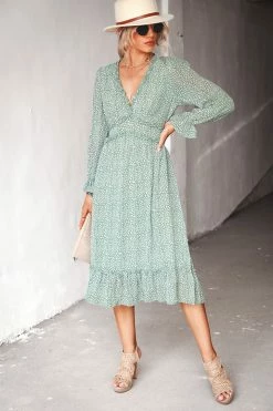 CUPSHE Addison Ditsy Floral Print Chiffon Midi Dress Dresses Best Sellers