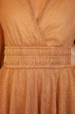 CUPSHE Starlight Metallic V-Neck Flounce Dress Clothing