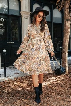 CUPSHE Cosima Paisley Drawstring Midi Dress
